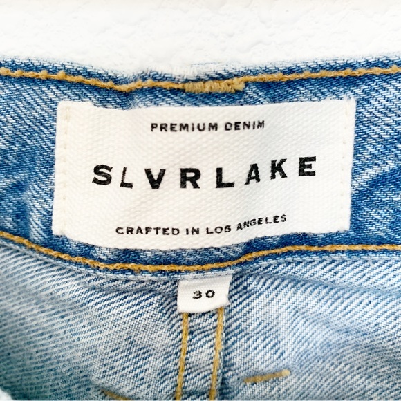 SLVRLAKE London Jeans High Rise Light Wash Wide Straight Leg SIZE 30 - Picture 6 of 8